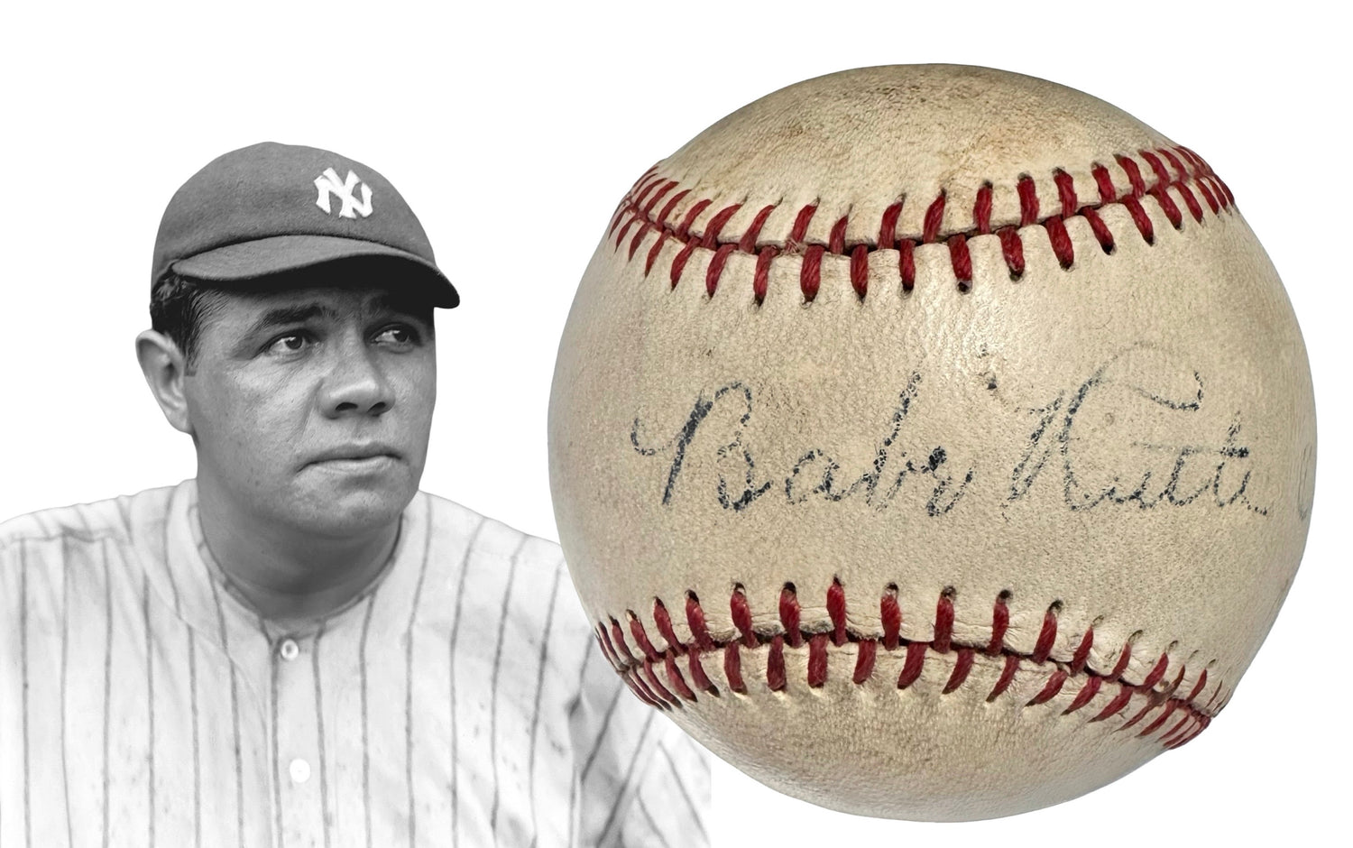 Babe Ruth Single Signed Baseball, 1928 Barnstorming Tour Autograph. JSA