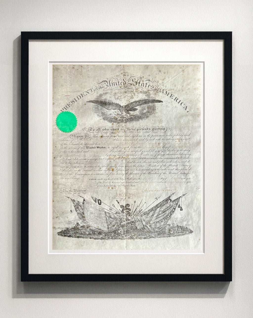 1864 Abraham Lincoln Signed Civil War Document PSA