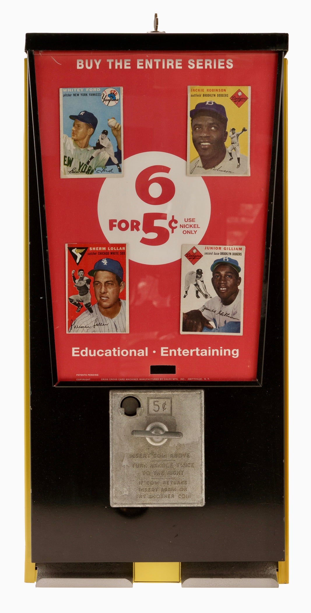 1954 Topps Baseball Card Vending Machine with Jackie Robinson and Whitey Ford