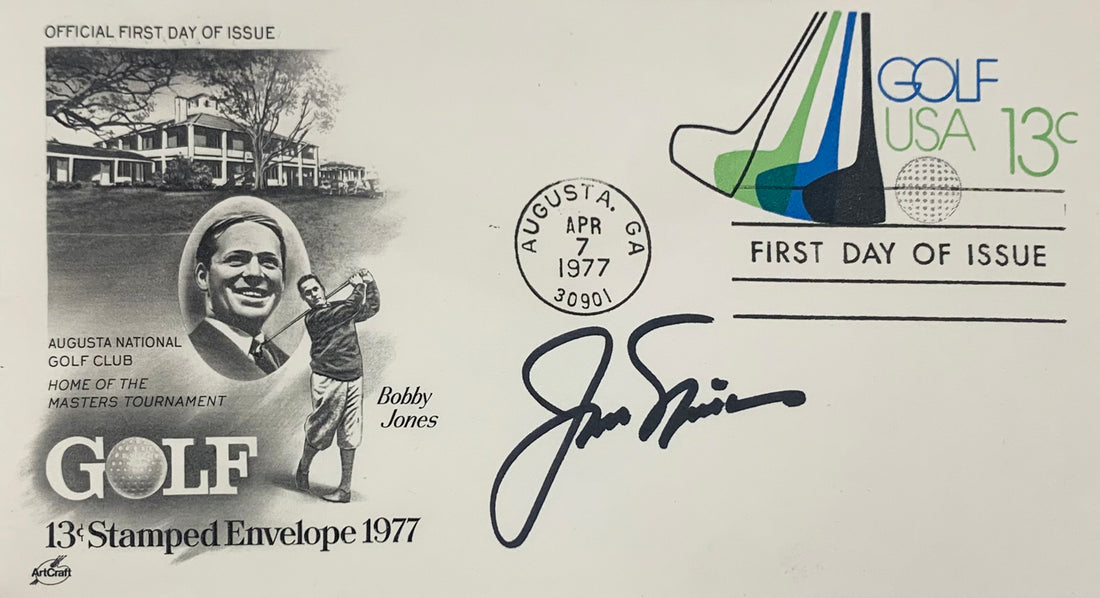 Jack Nicklaus Signed Autograph Display, 1977 Masters Augusta National. JSA