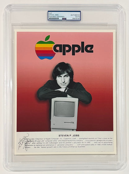 Steve Jobs Signed, Rare Autograph. c.1982 Early Apple. PSA