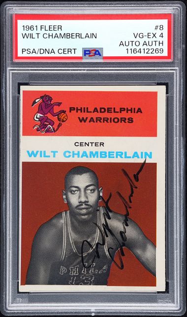 Wilt Chamberlain Signed Rookie Card
