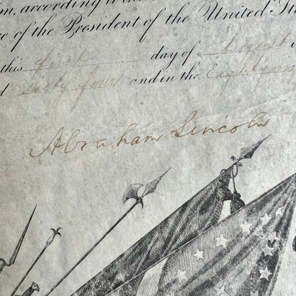 1864 Abraham Lincoln Signed Civil War Document PSA