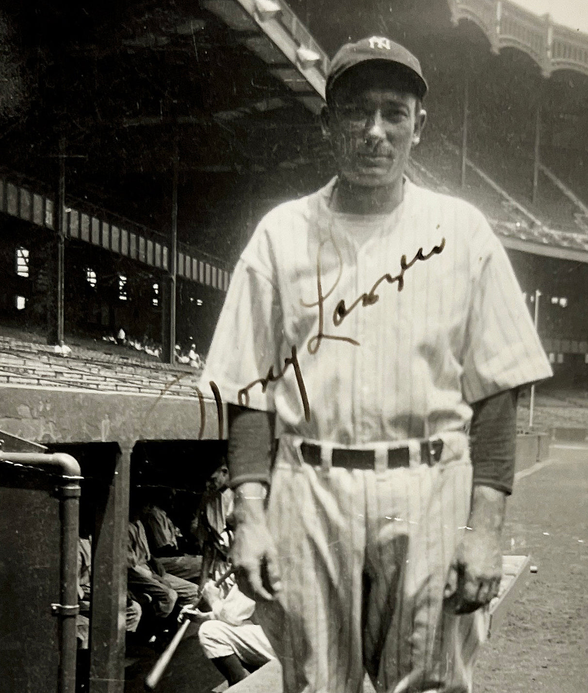 1936 Tony Lazzeri Signed Original Snapshot Photograph. JSA