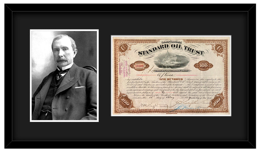 1889 Standard Oil Trust Stock Certificate Signed by John D. Rockefeller