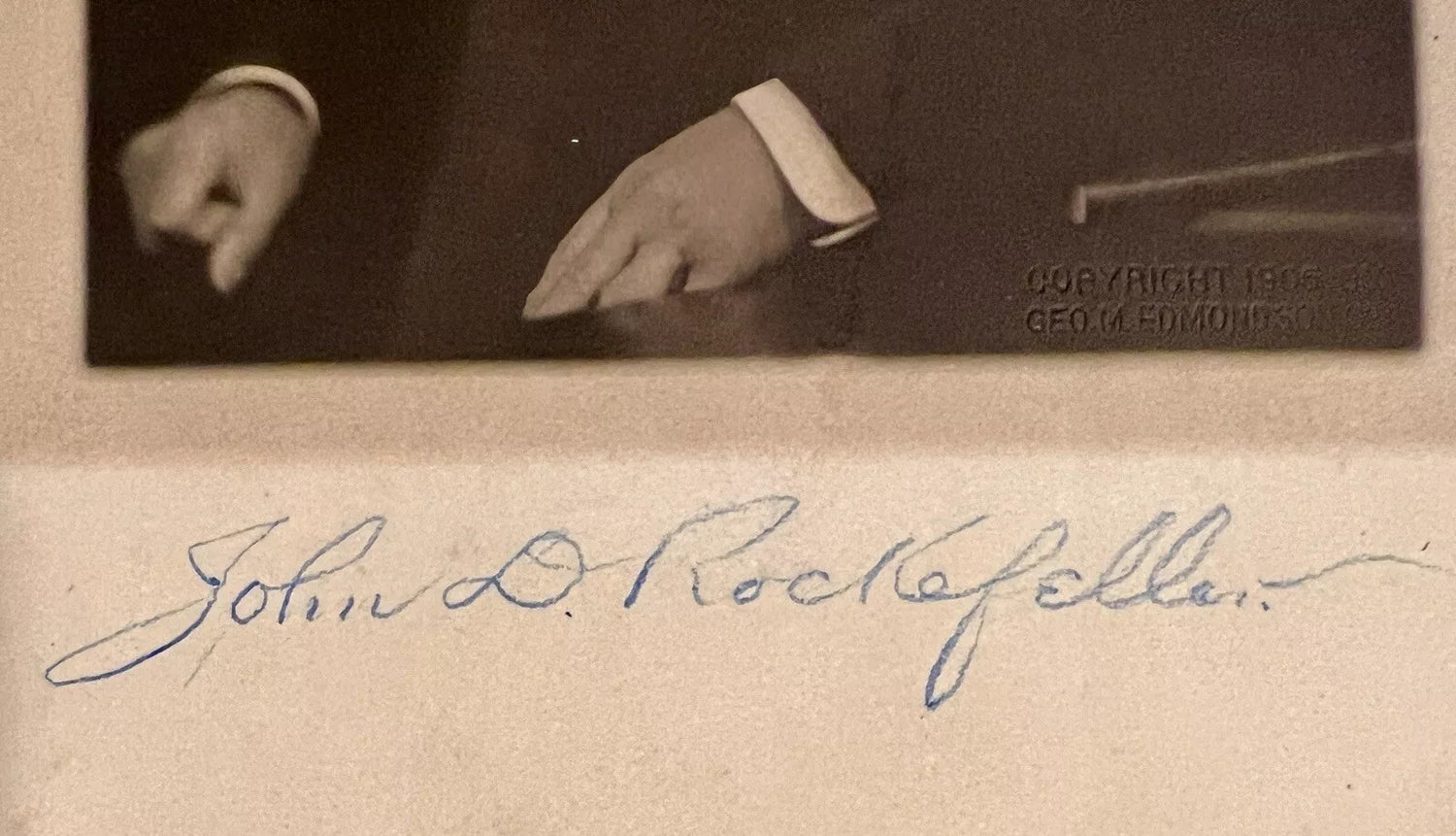 Rare John D Rockefeller Signed Photo, Full Name Signature. Auto PSA