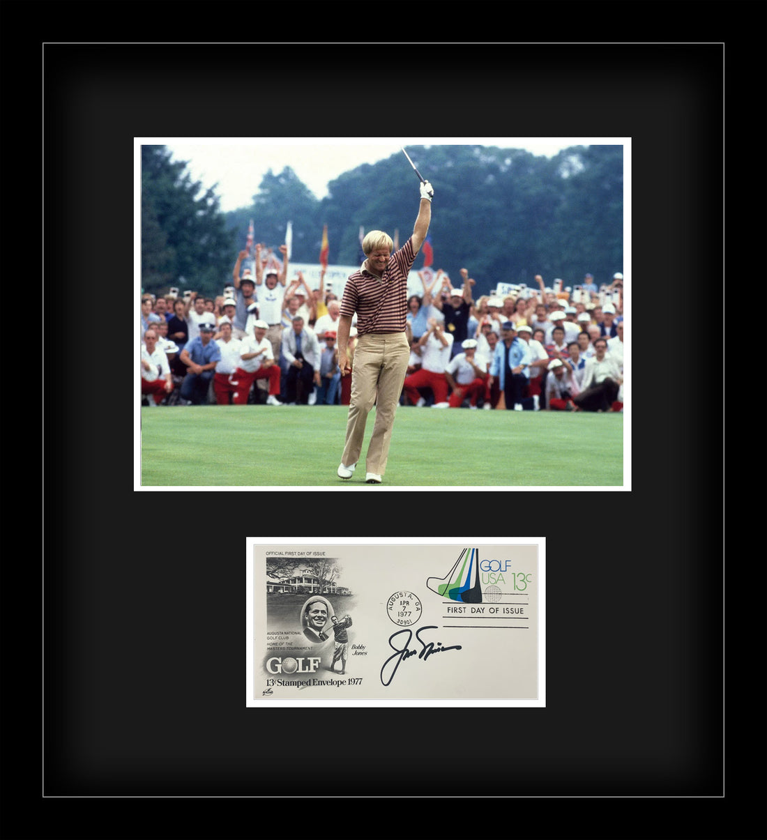 Jack Nicklaus Signed Autograph Display, 1977 Masters Augusta National. JSA