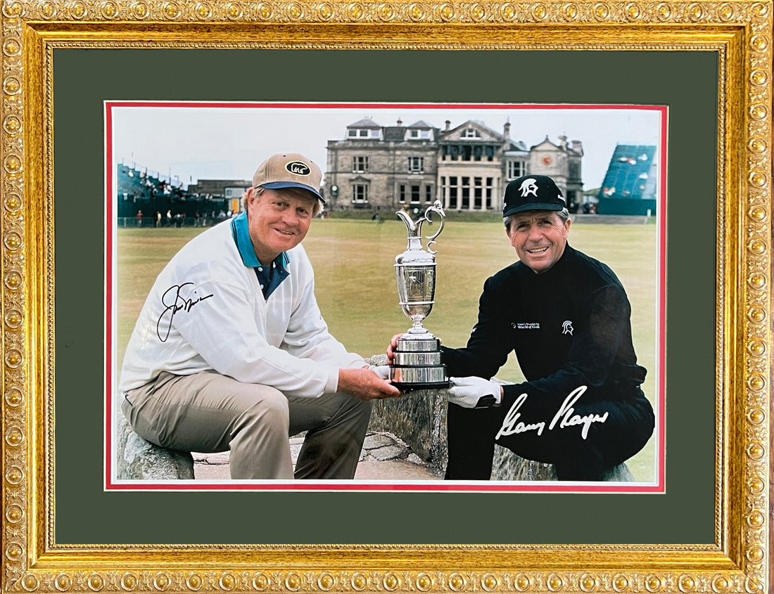 Jack Nicklaus &amp; Gary Player Signed &amp; Framed Photo. 2000 British Open. JSA
