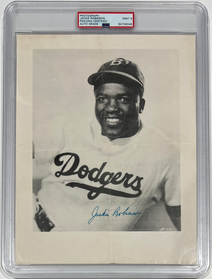 Rare Jackie Robinson Signed Photo. PSA Auto Grade Mint 9