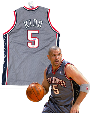 Jason Kidd New Jersey Nets Signed Jersey, Champion Authentic. NWT Size 48. JSA