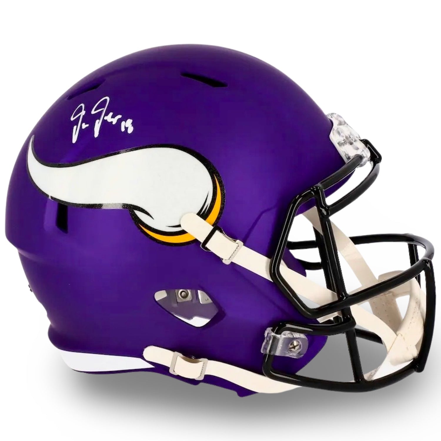 Justin Jefferson Signed Vikings Helmet, Purple