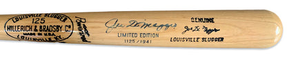 Joe DiMaggio Signed Louisville Slugger Bat, Limited Edition 1941. Auto JSA