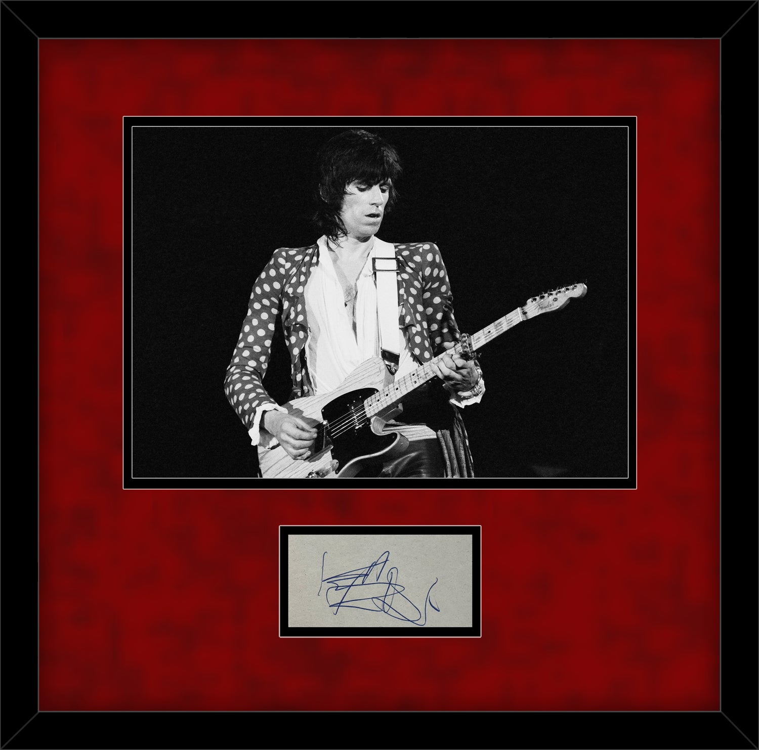 Keith Richards Signature, Rolling Stones Signed Autograph Display. JSA