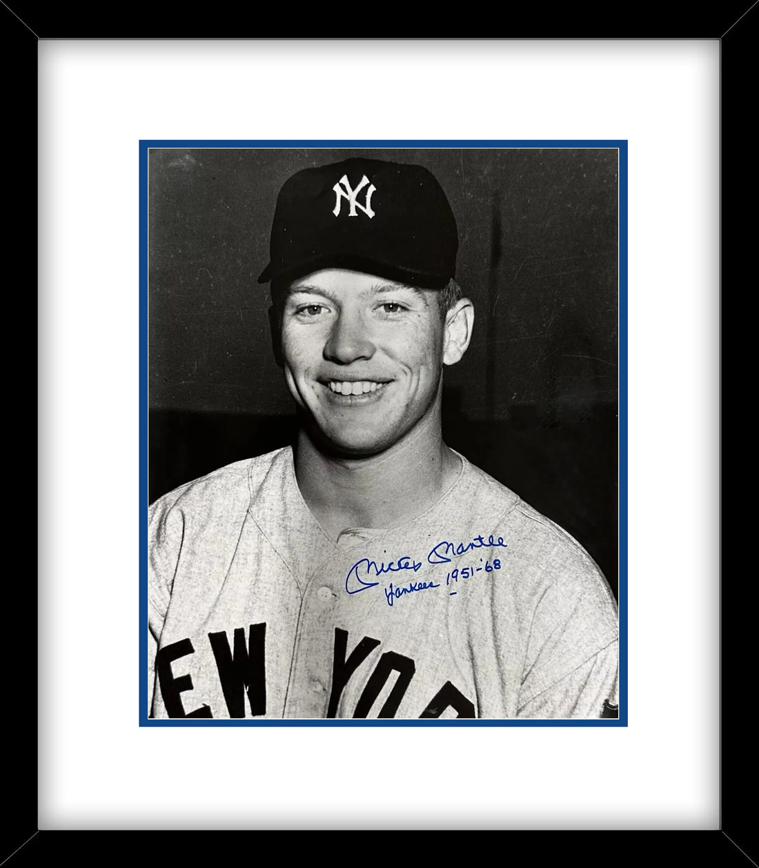 Mickey Mantle Signed “Yankees 1951-1968&quot; Inscribed Photo. 20x24. JSA Mint 10