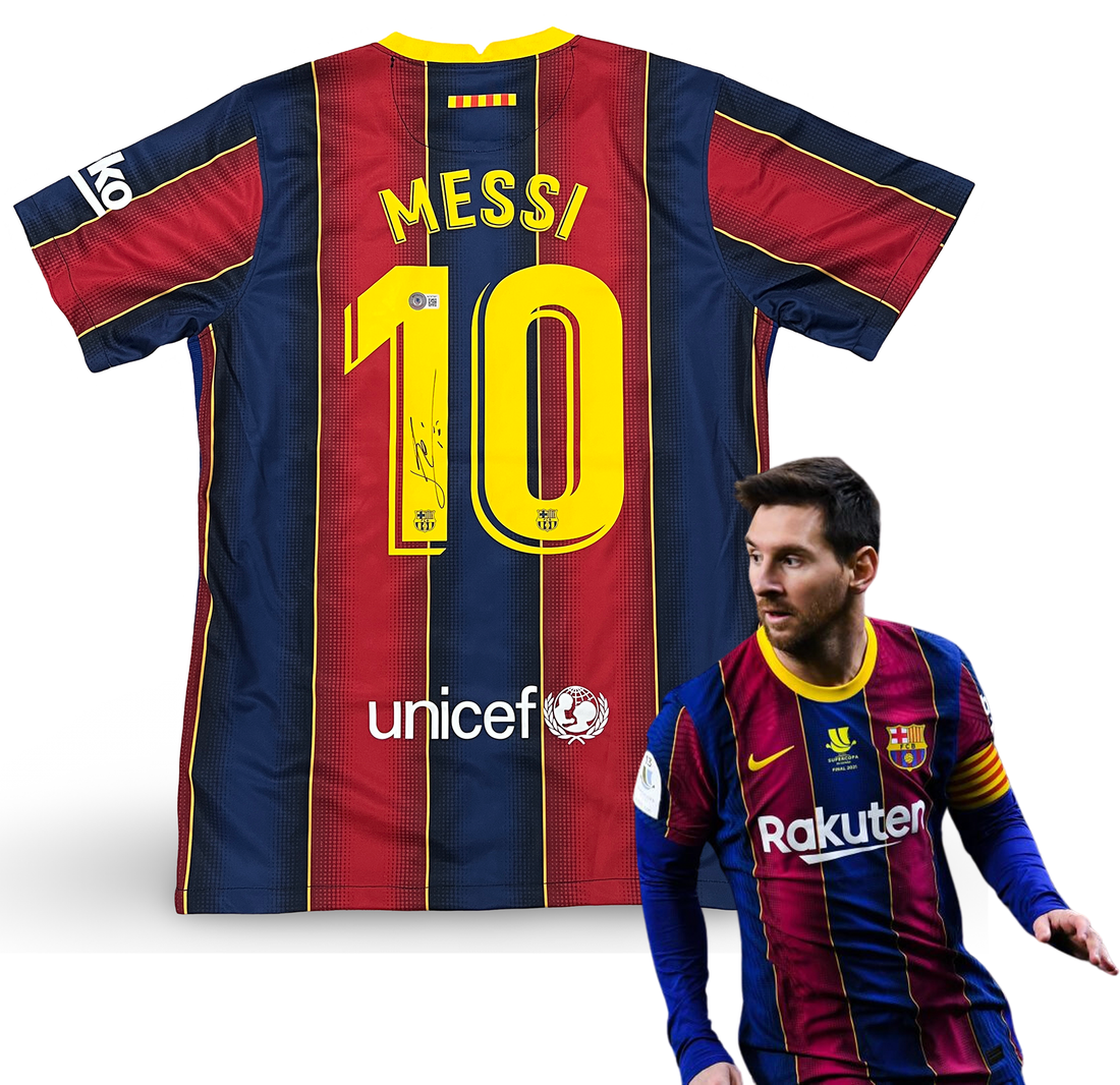 Leo Lionel Messi Signed Barcelona Jersey, BAS. Beckett, Full Letter Authenticity