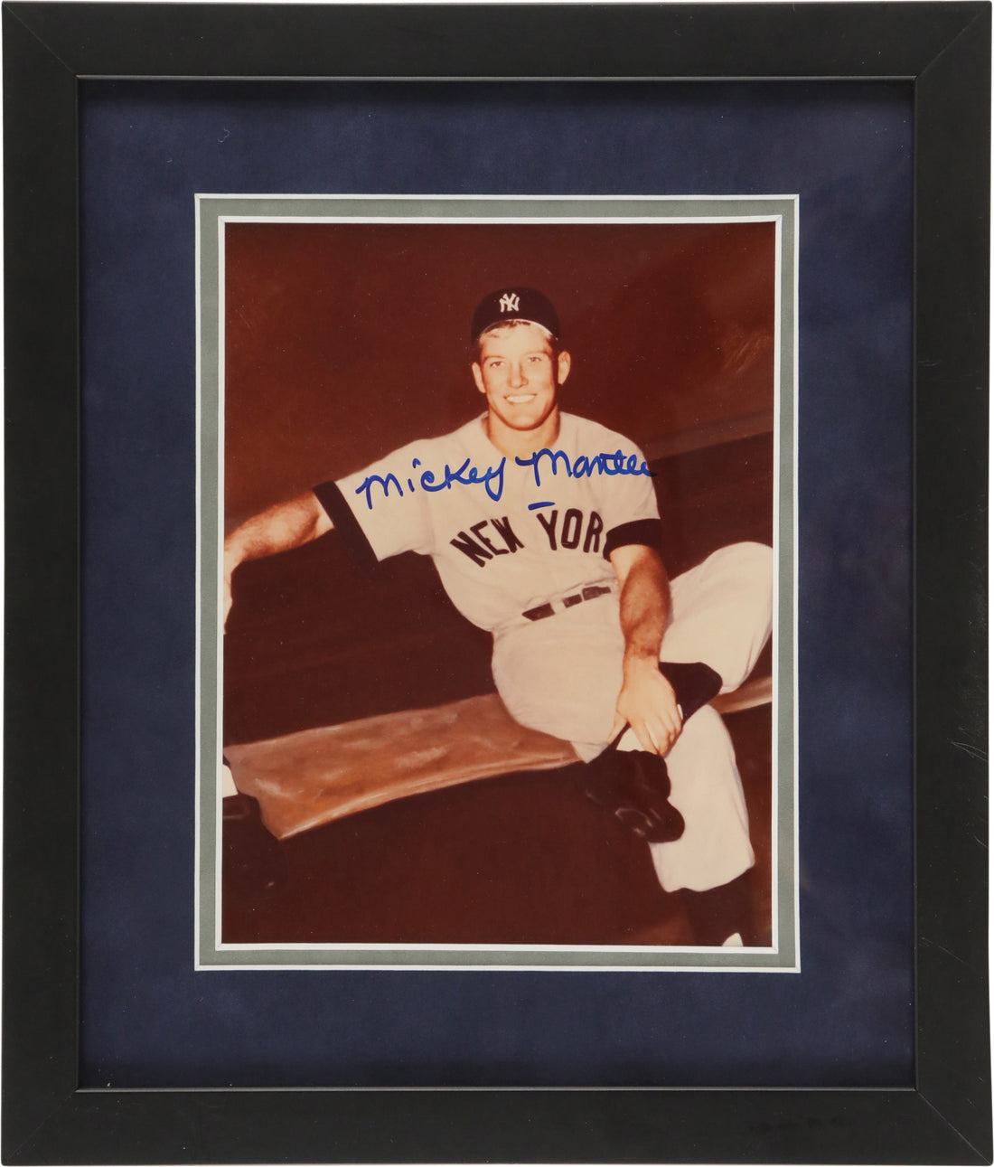 Mickey Mantle Signed &amp; Framed Rookie Era Photograph. JSA