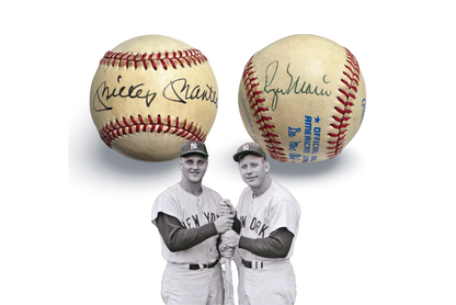Mickey Mantle and Roger Maris Dual Signed Baseball. PSA