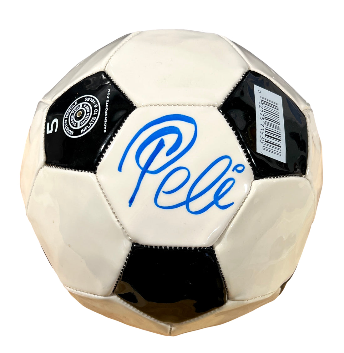 Pele Signed Soccer Ball. Classic Black and White Panel. Auto JSA