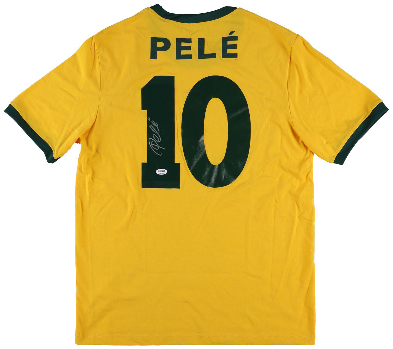 Pele Signed Jersey, Brazilian National Soccer Team. Auto PSA