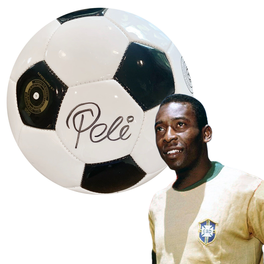 Pele Signed Soccer Ball. Auto JSA