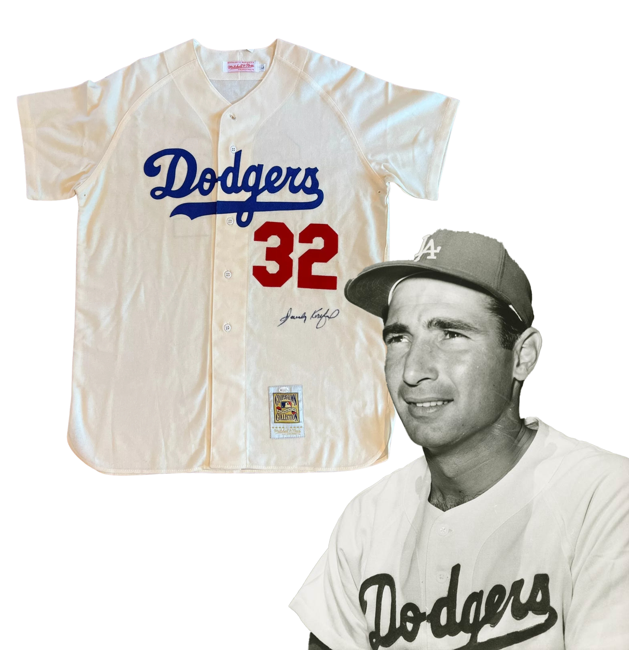 Sandy Koufax Autographed Home Jersey. JSA