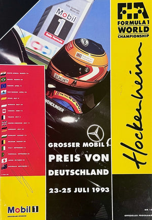 Ayrton Senna Signed 1993 F1 World Championship Program Cover. Auto JSA