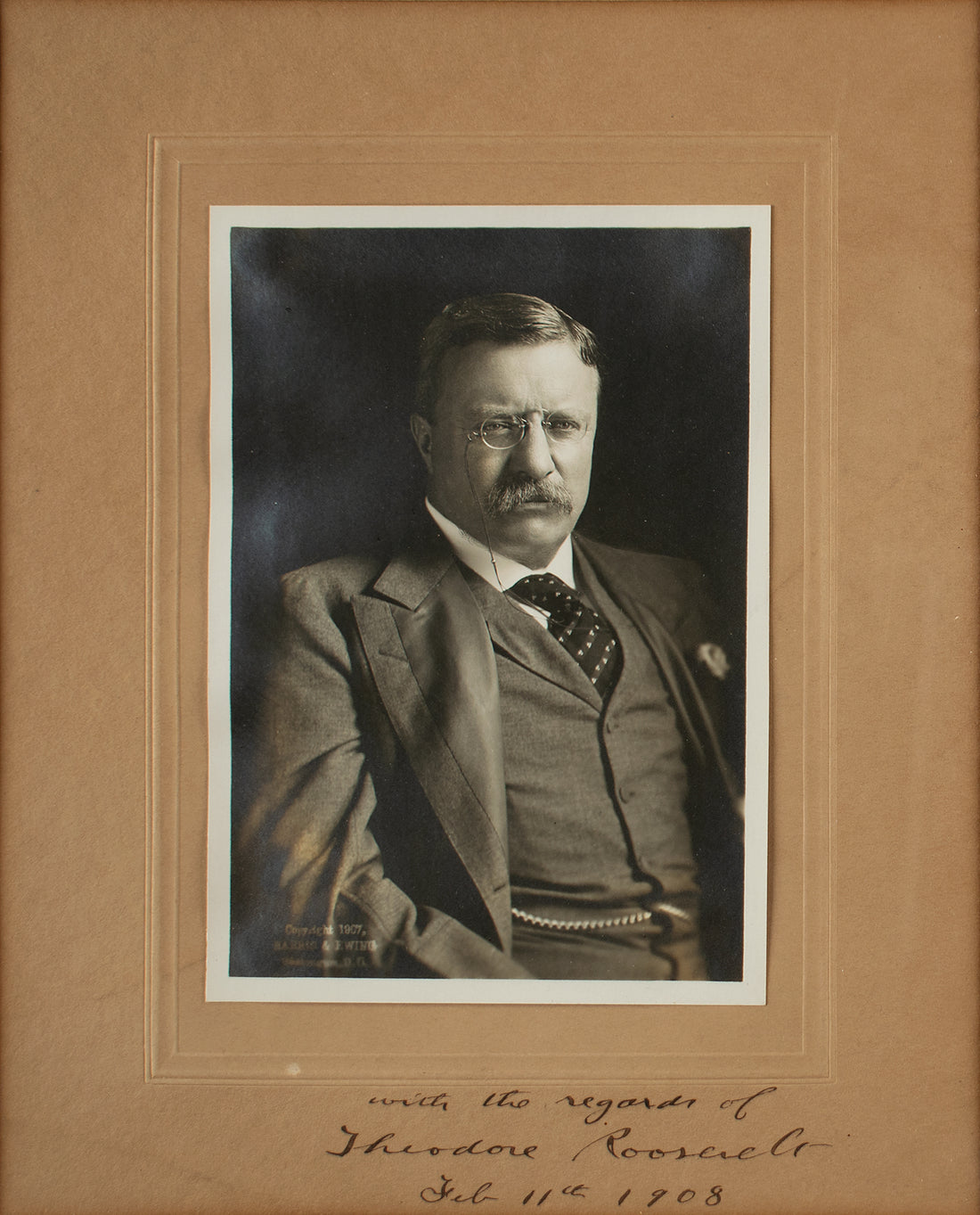 President Theodore Roosevelt Signed Photograph, JSA.