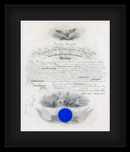 President Theodore Roosevelt Signed 1902 Naval Appointment Document