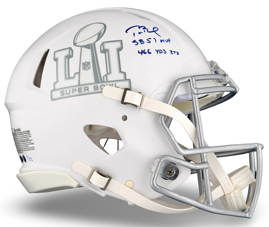 Tom Brady Signed SB LI Helmet, with Rare Inscription Limited Edition of 51