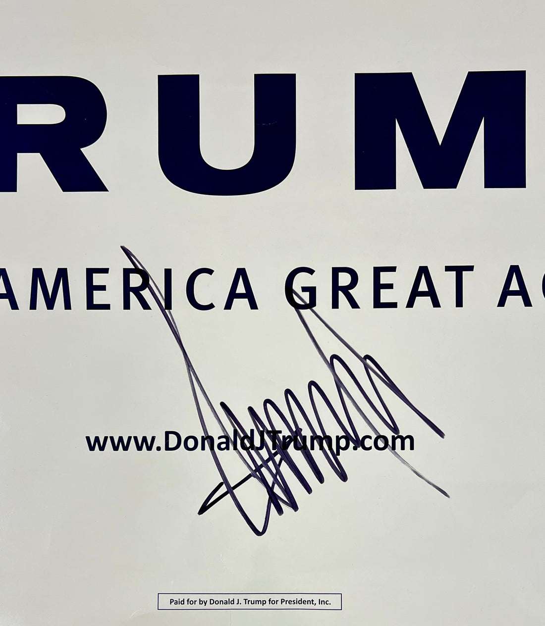 President Donald Trump Signed MAGA Campaign Poster. Presidential Autograph, Beckett BAS