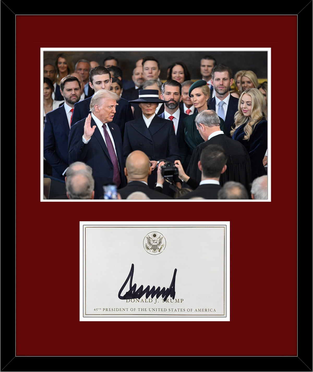 President Donald Trump Signed Autograph Display. PSA