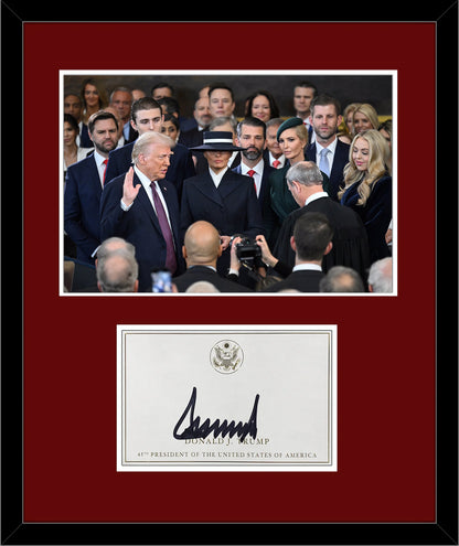 President Donald Trump Signed Autograph Display. PSA