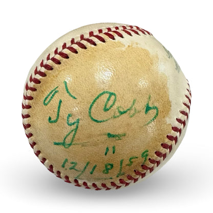 Ty Cobb Single Signed Baseball, Inscribed 1959. Official AL Ball. PSA