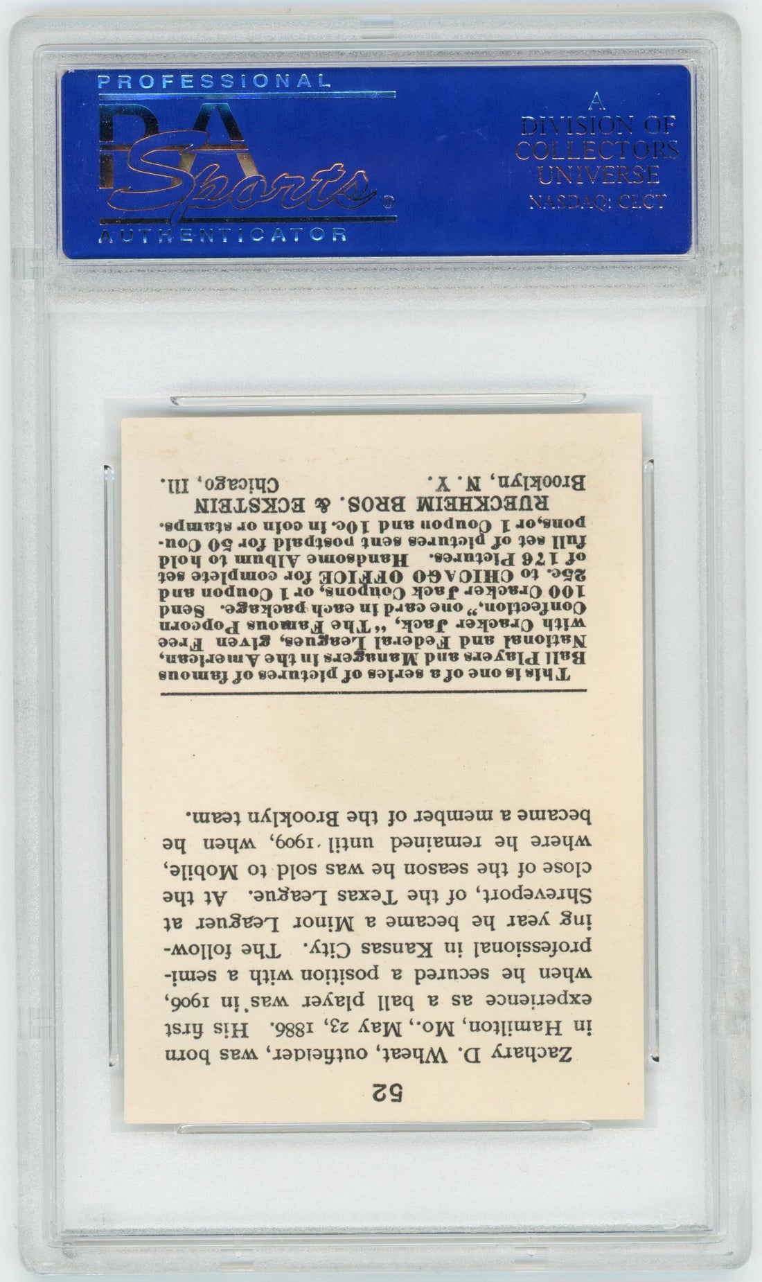 1915 Cracker Jack Zach Wheat, 