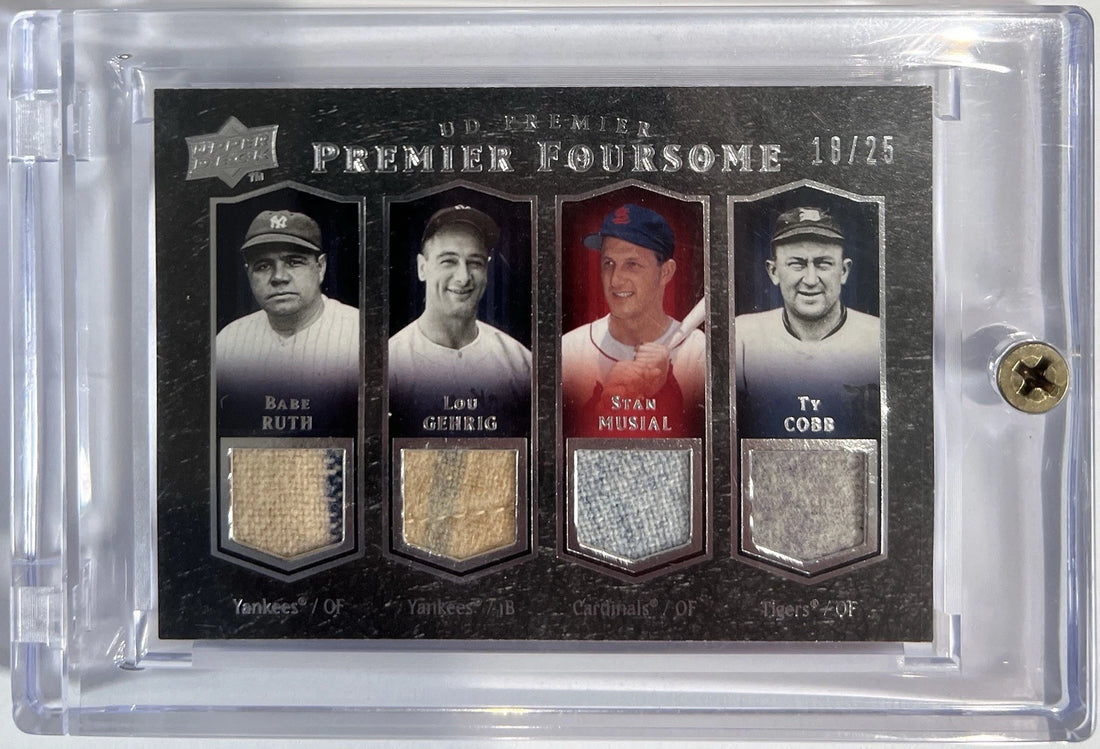 2008 Upper Deck Premier Foursome Babe Ruth Lou Gehrig Stan Musial Ty Cobb.  Game