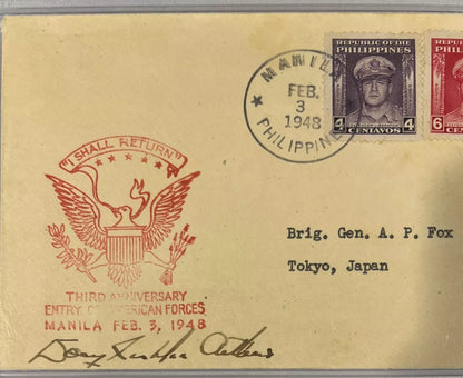 General Douglas MacArthur Signed Envelope. PSA/DNA