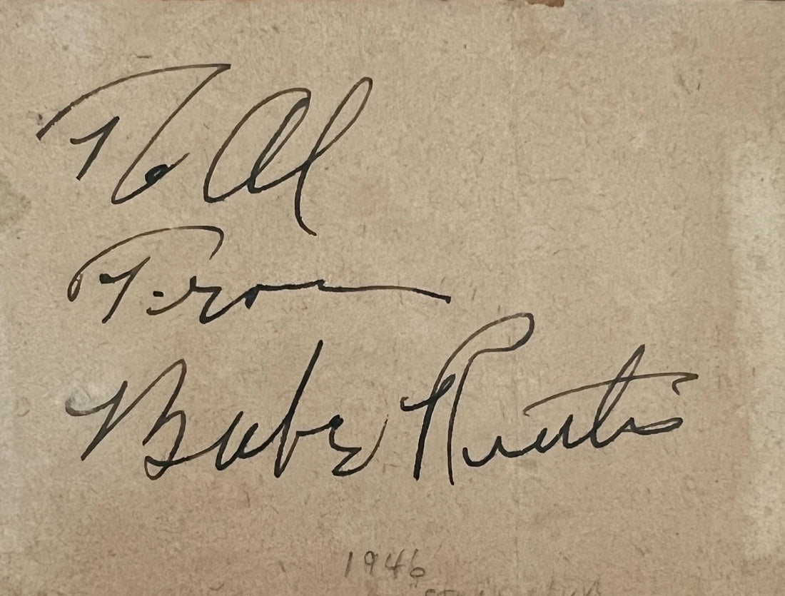 Babe Ruth Signed Autograph Display. Auto JSA