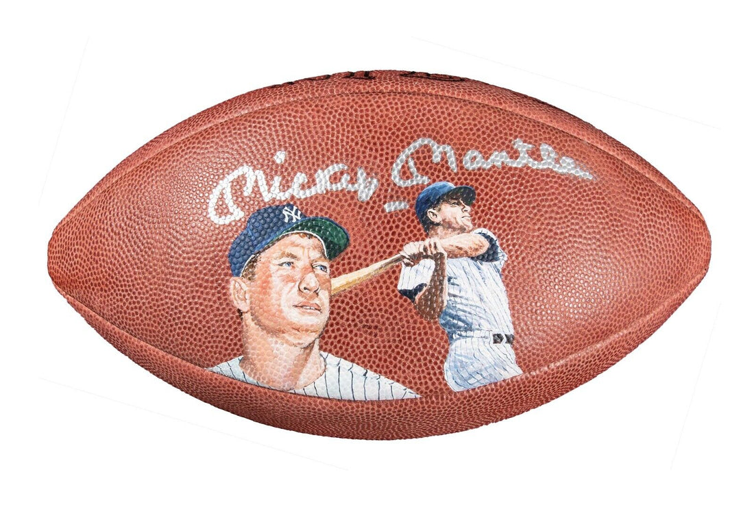 Rare Mickey Mantle Signed Football, Wilson NFL Official. Auto JSA