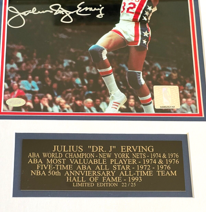 Julius Dr J Erving Signed 8x10 Photo Limited Edition Sports Illustrated Auto COA