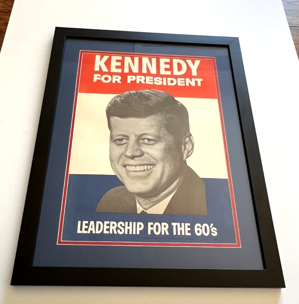 1960 John F. Kennedy for President Framed Campaign Poster Donald Wilson JFK