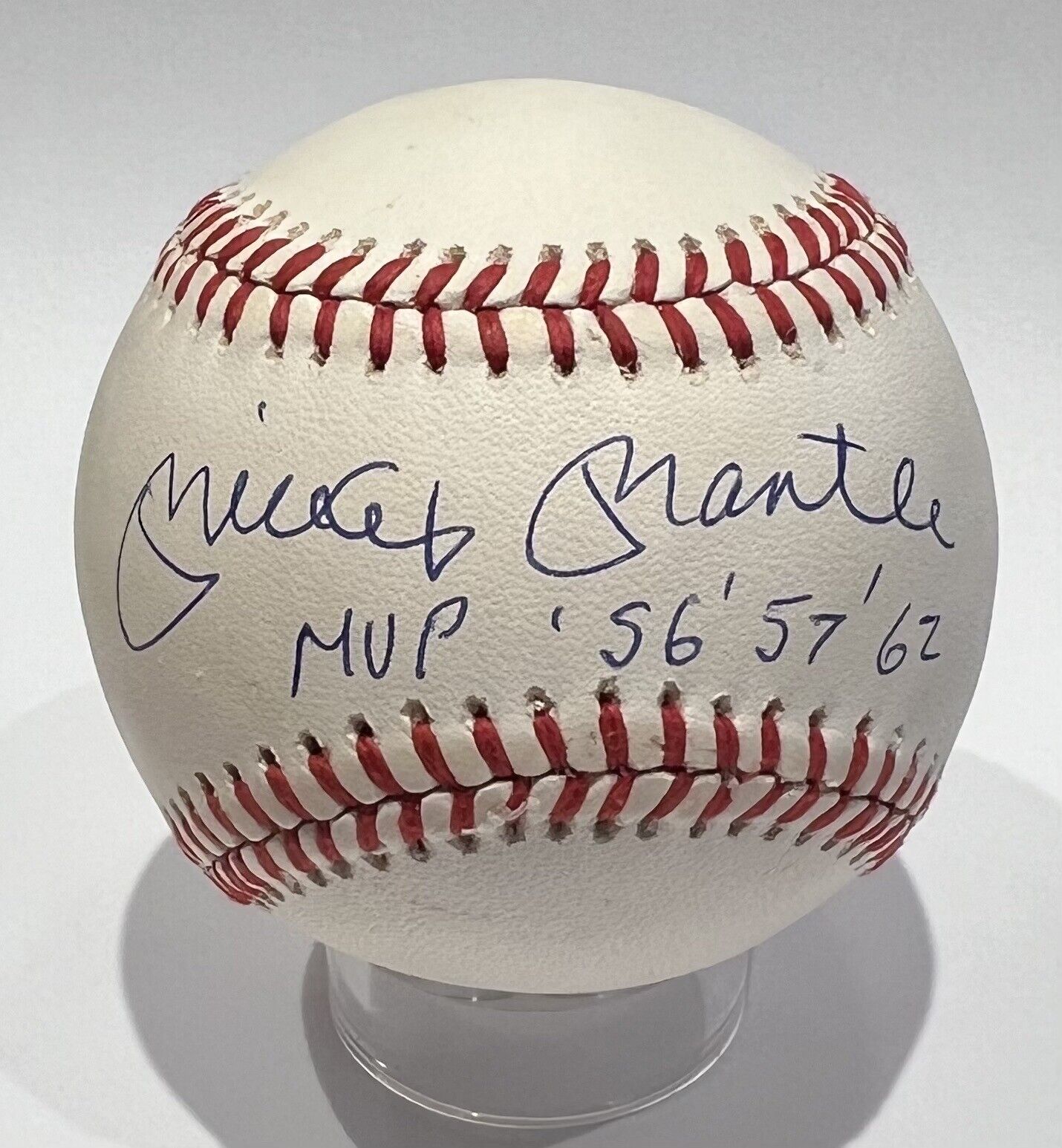 Mickey Mantle Signed Baseball Inscribed, MVP &