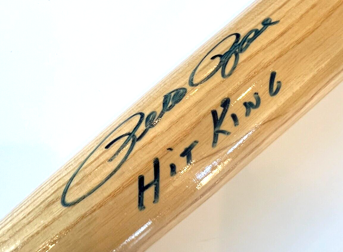 Pete Rose Hit King 4256 Inscription Signed Baseball Bat Rawlings Auto JSA