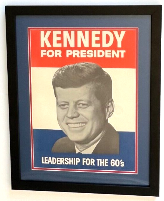 1960 John F. Kennedy for President Framed Campaign Poster Donald Wilson JFK