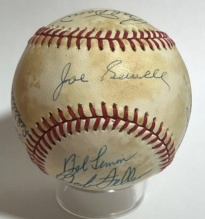 Hall of Fame Multi Signed Baseball. 13 Autographs Spahn Berra Kaline Kiner Sewell. JSA