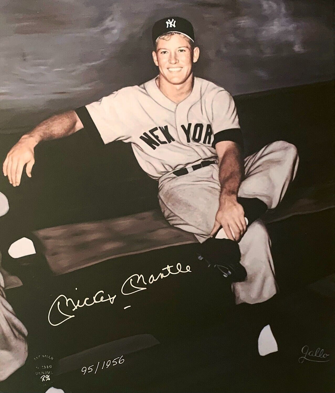 Mickey Mantle Signed 16x20 Autograph Photo, Custom Framed NY Yankees. Auto JSA