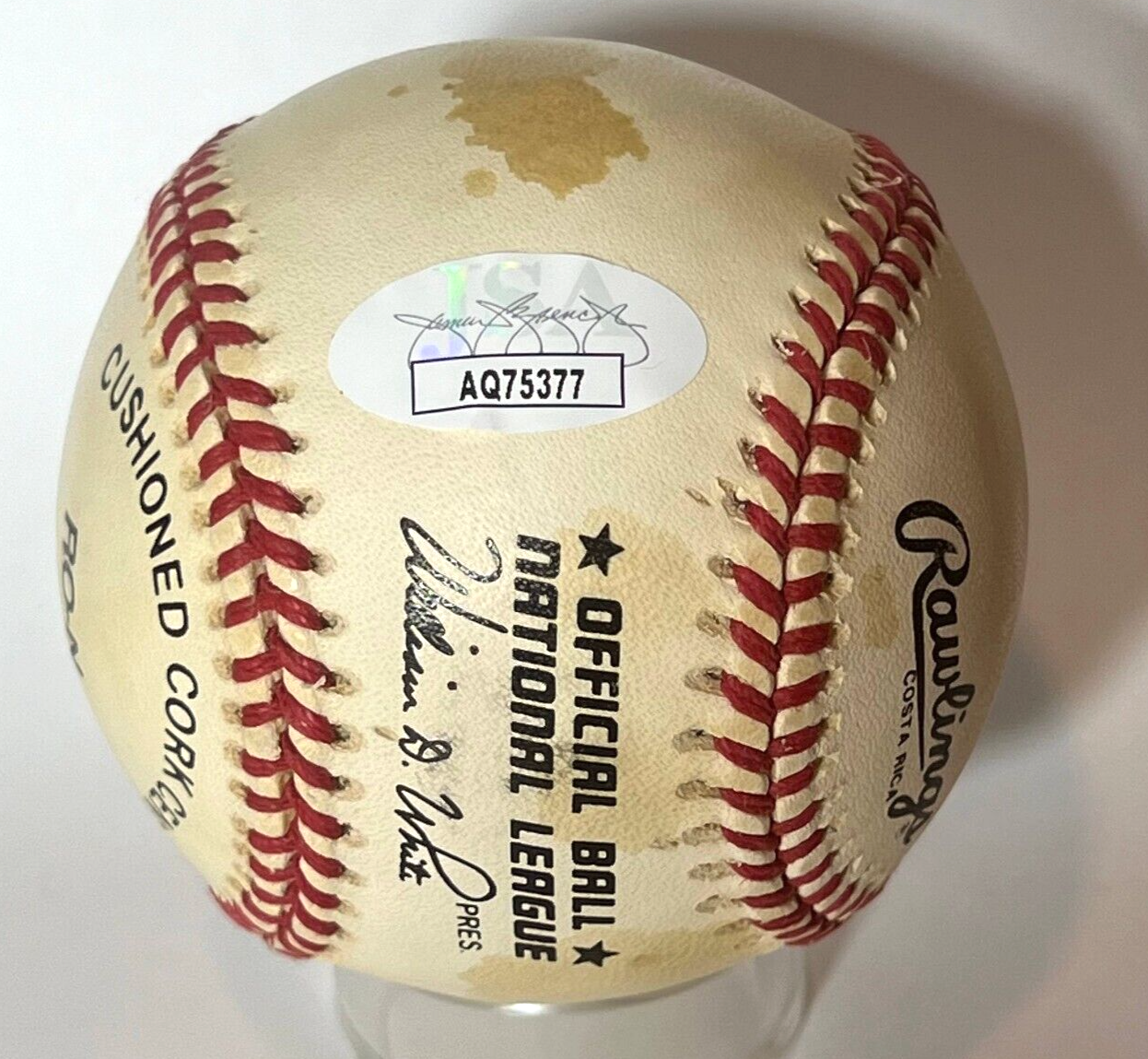Al Lopez Single Signed Autograph Baseball Brooklyn Dodgers. JSA signature.