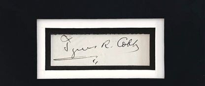 Vintage Tyrus Ty Cobb Signed Autograph Photo Display. Auto Signature PSA.
